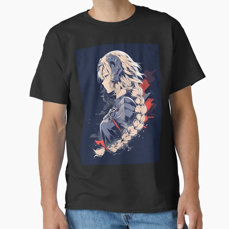 

Ruler Jeanne D Arc Silhouette Manga Gift Fate video game Cute Anime girl t shirt for men 100% cotton Large size tops S-6XL