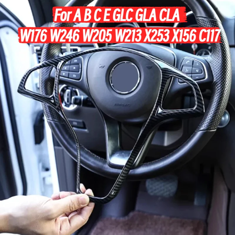 

Car Styling Steering Wheel Panel Frame Trim Cover For Mercedes Benz A B C E GLC GLA CLA Class W176 W246 W205 W213 X253 X156 C117
