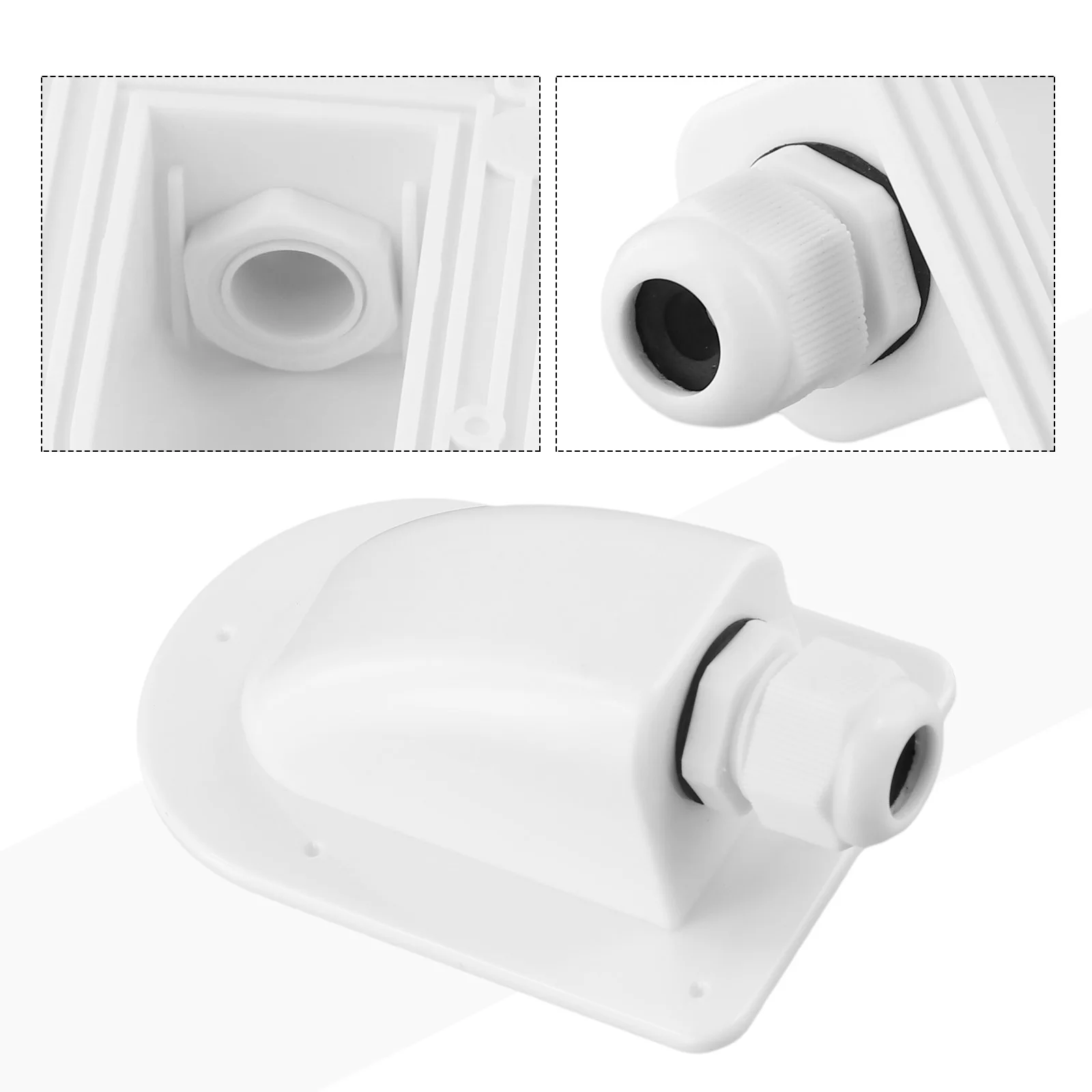 1 Pc Single Wire Entry Gland Box Solar Panel Roof Wire Entry Gland Box Cable  Connector Holder Single Hole RV Yacht White