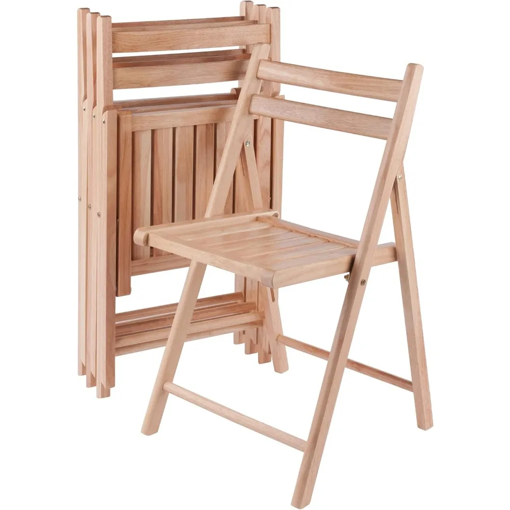 

4-PC Folding Chair Set - Parent,Natural Finish, Set of 4, Wood