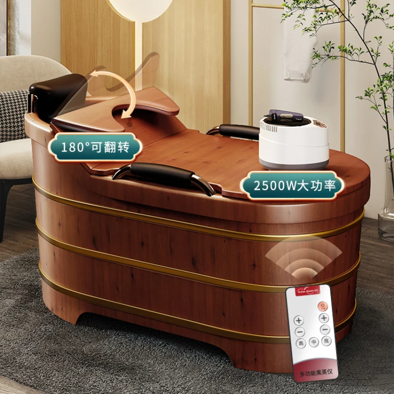 Bathing Wooden Elderly Used Solid Wood Bathing Barrels Wooden Bath Tubs Household Full Body Adult Barrels Large