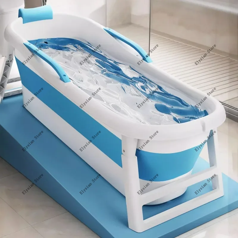 

Baignoire Pliable avec Couvercle pour Adulte et Enfant, Grande Portable, Ménage, Bidet de Bain Épais, Z