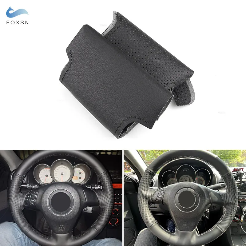 For Old Mazda 3 Mazda 5 Mazda 6 Pentium B70 2004 2005 2006 2007 2008 Hand-stitched Car Steering Wheel Leather Cover Accessories