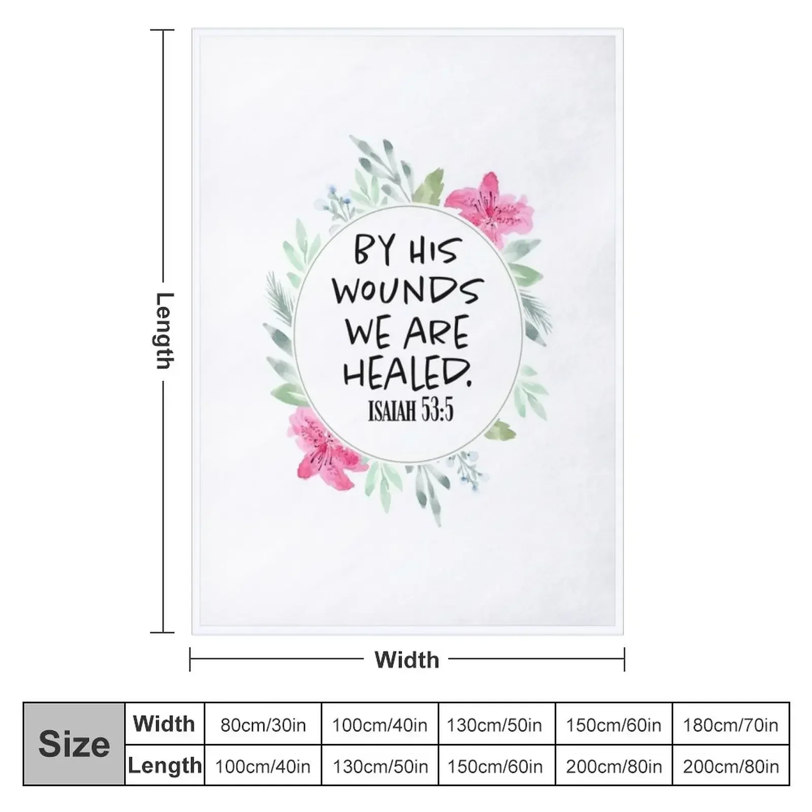 By His Wounds we are healed - Scripture Art Throw Blanket Beautifuls Shaggy Flannels Blankets