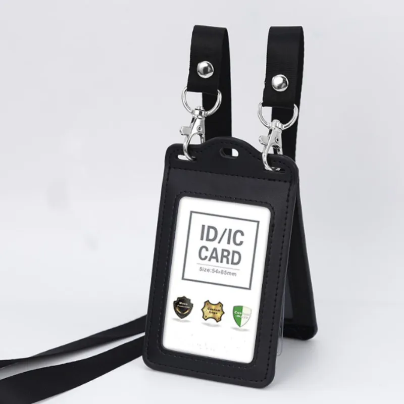 

New Premium Leather Double Card Holders Business ID Cases Holder Badge Case Clear Bank Credit Card Clip Luggage Tags Accessories