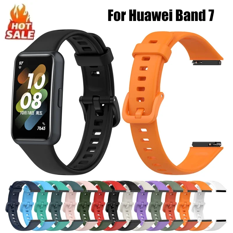 Silikon-Uhrenarmband für Huawei Band 7, Sport, Ersatz-Armband für Huawei Band7, Smart-Armband, verstellbare Uhrenarmbänder Correa