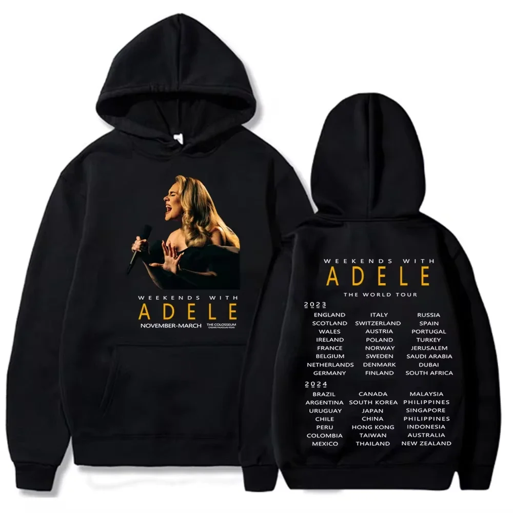 Adele Munich Tour 2024 Weekends with Adele Hoodie Pullover Tops Long Sleeve Sportswear Girls Clothing Casual Loose Sweatshirt