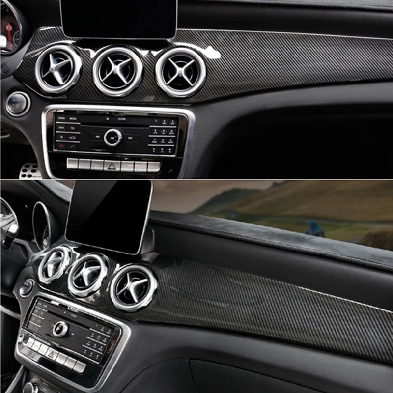 Carbon Fiber Dashboard Center Console Air Condition Panel Decoration for Mercedes Benz W176 GLA X156 CLA C117 2013-2019