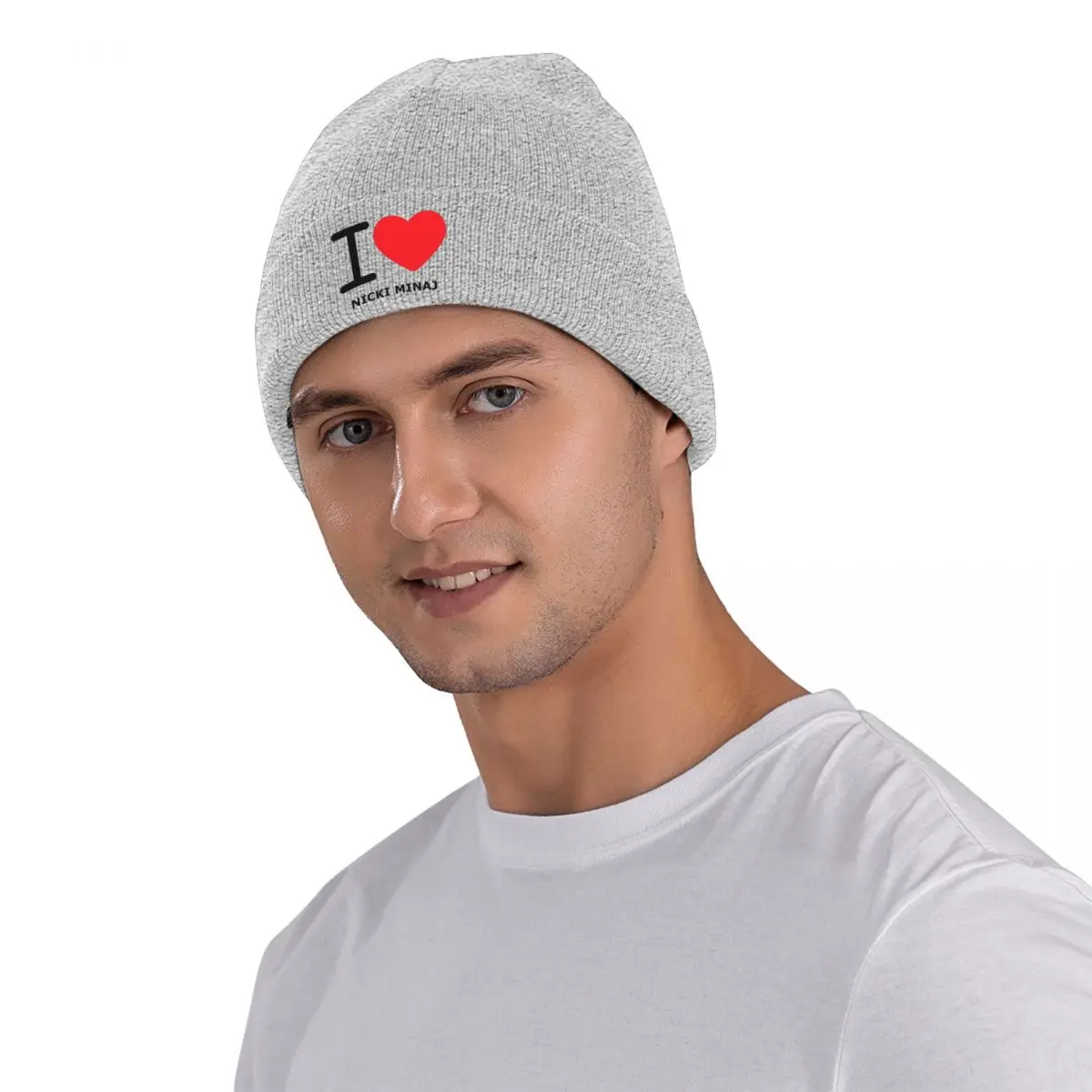 I Love Heart Nicki Minaj Beanie gorros Unisex, gorros elásticos térmicos personalizados, gorros Hippie Vintage, Invierno