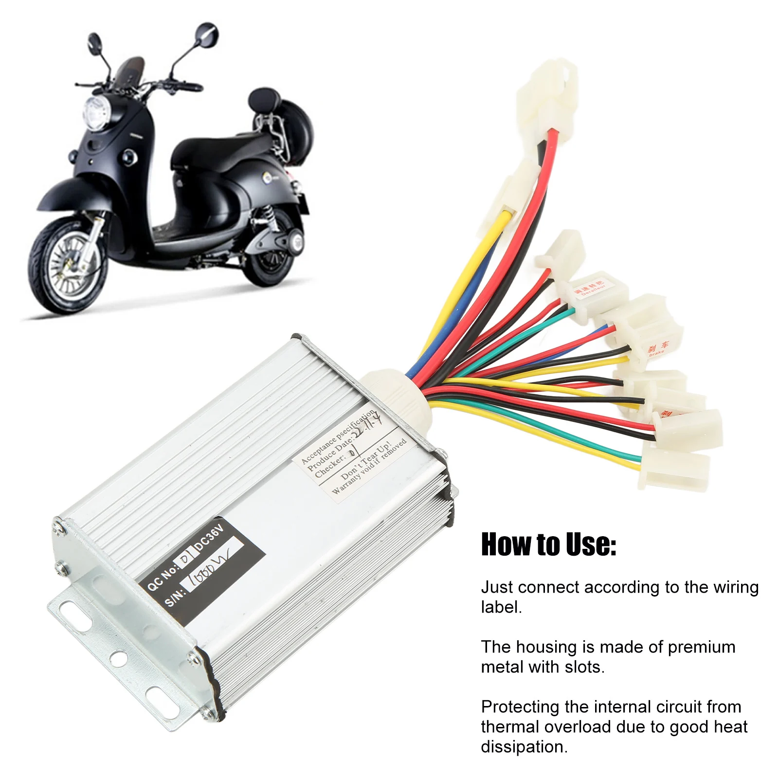 

Контроллер велосипеда 36 В, контроллер матового двигателя для электрического велосипеда, комплект управления скоростью 36 В, 1000 Вт, комплект для скутера