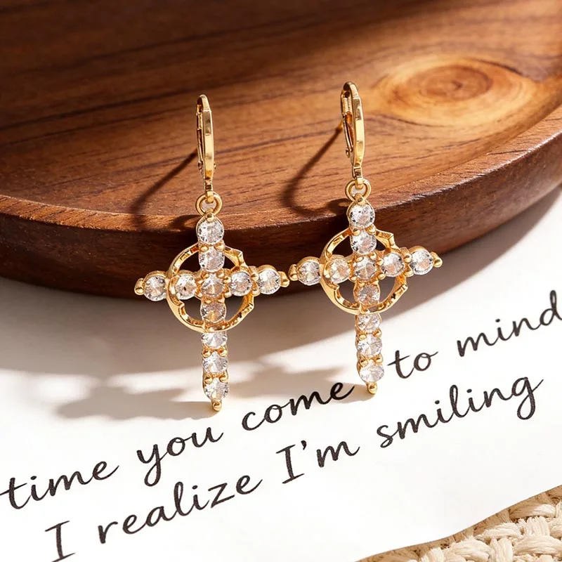 Punk Gothic Heart Earrings For Women Fashion Korean Jewelry Gifts Accessories Star Thorn Heart Colored Crystal Pendant Ear Hooks