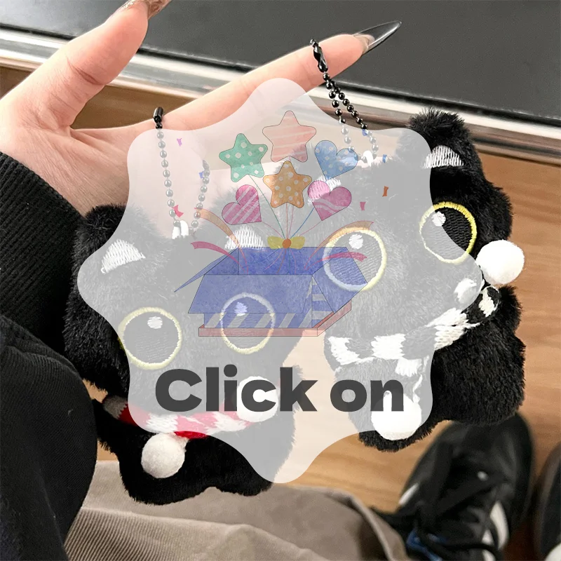 Kawali Kitten Doll Bag Pendant Keychain Plush Soft Stuffed Cat Doll Car Key Ring Desktop Decorations Backpack Charm Pendant Gift