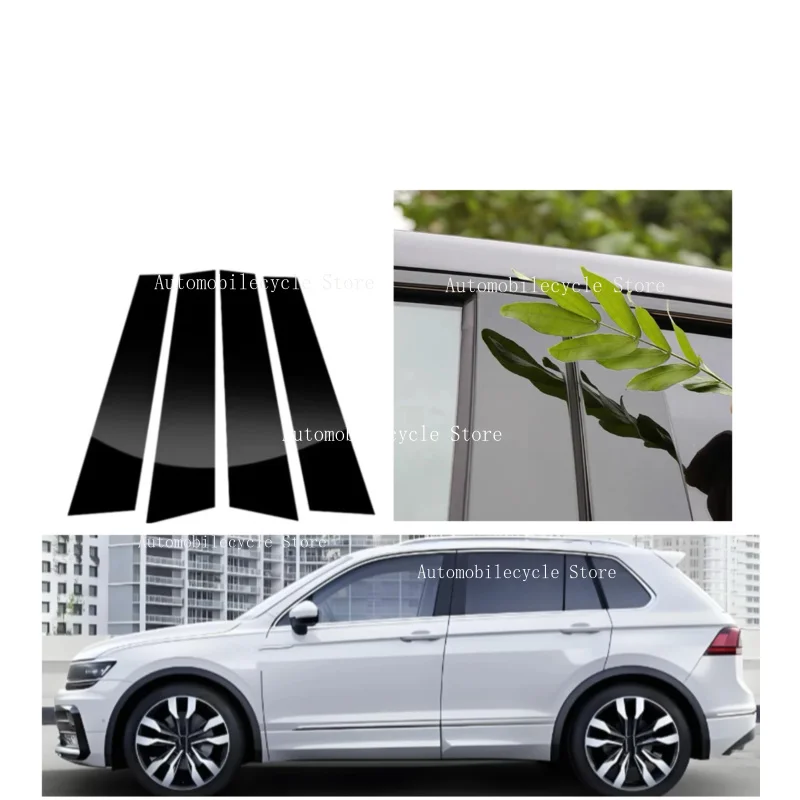 

Glossy Black Pillar Posts Fit For Volkswagen VW Golf 7 8 MK7 MK8 Window Moulding B C Center Sticker Cover Silver Carbon