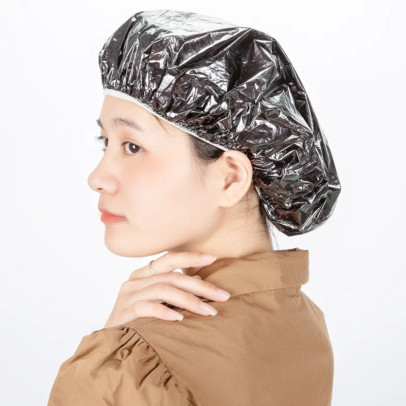 3pcs/6pcs Rose Shower Cap Heat Insulation Aluminum Foil Insulation Hat Elastic Bathing Cap for Women Hair Perm Tool Barber Shop