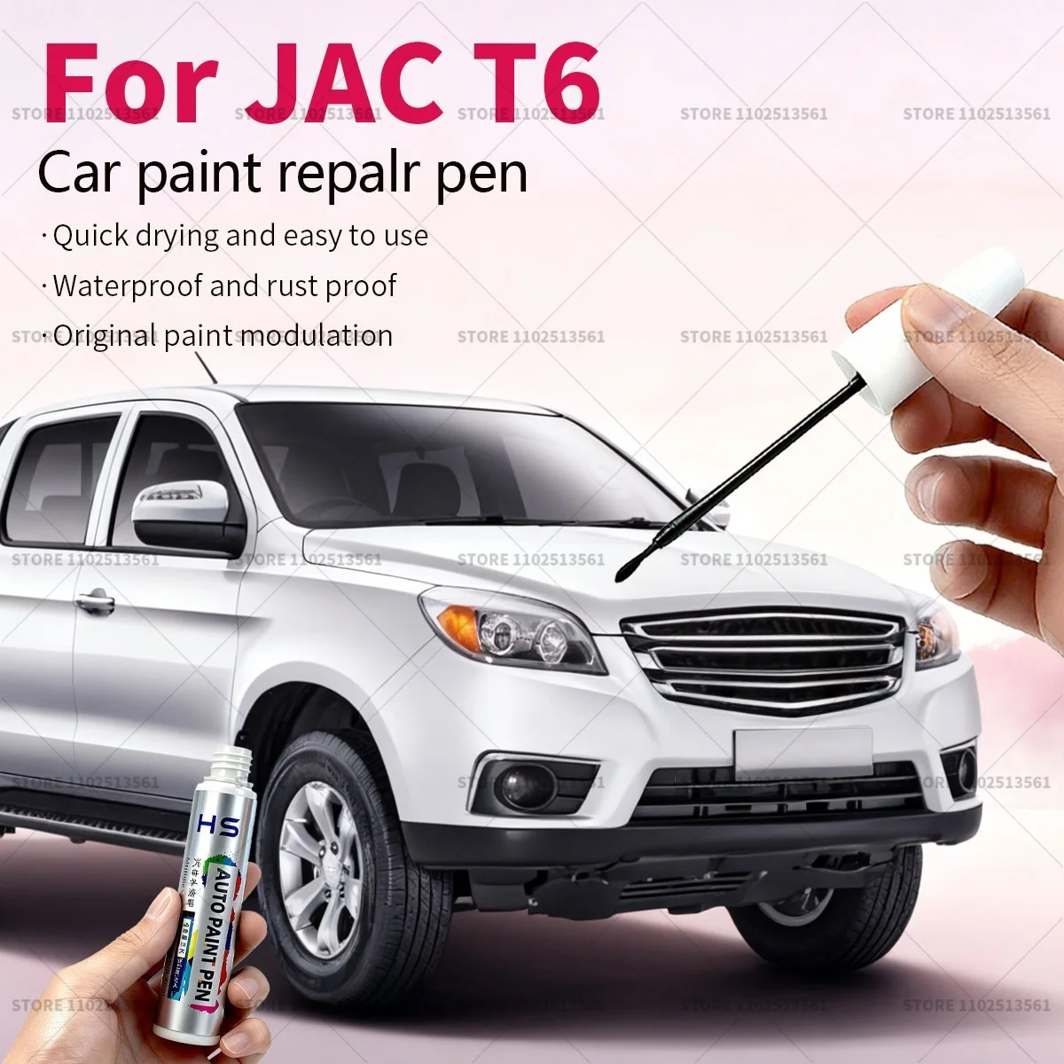 Para JAC T6 pluma de reparación de pintura de coche removedor de arañazos DIY accesorios para automóviles Audi plata blanco 080 azul 047 Cool Black ST10