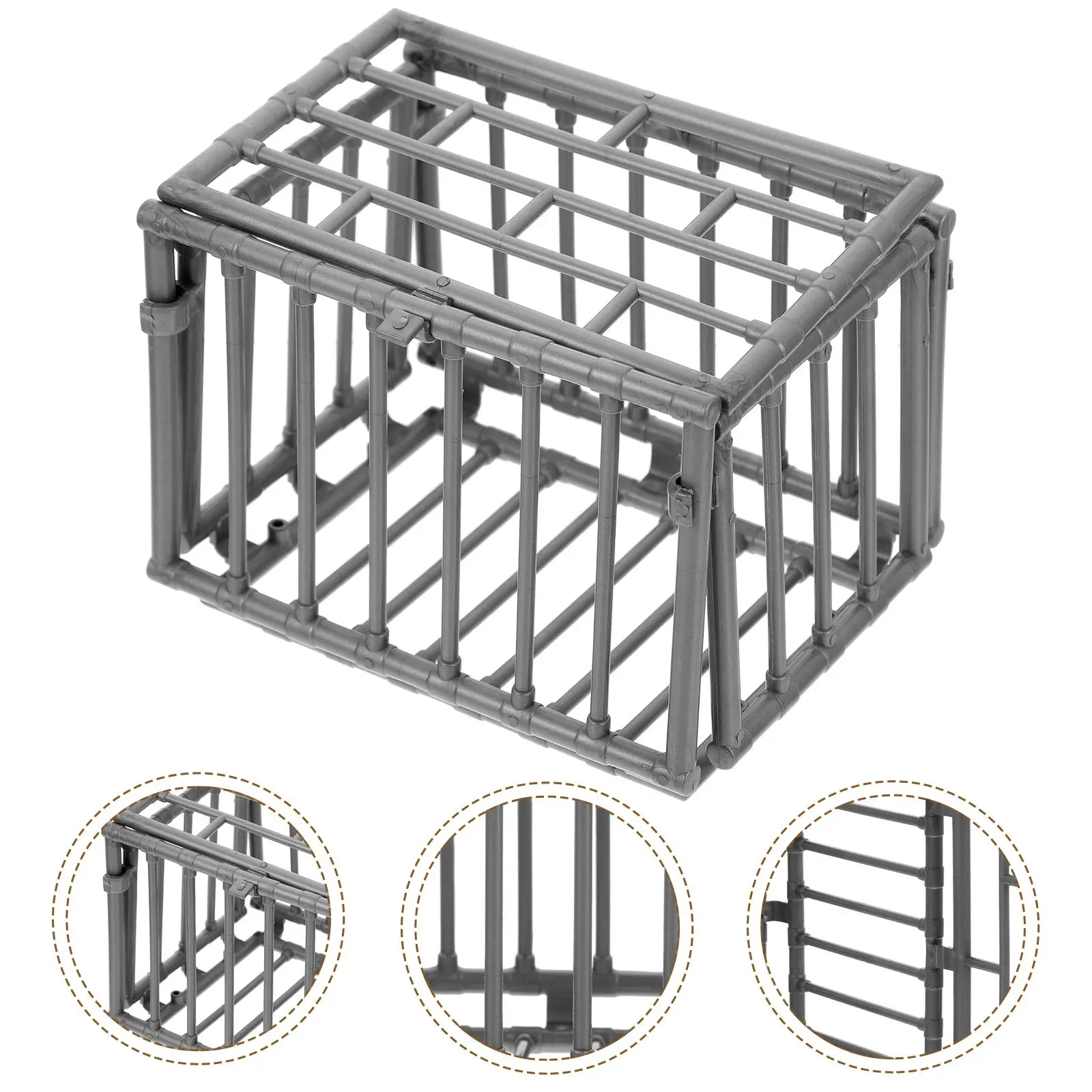 2Pcs Miniature Beast Fence Model for Toy Animals Hamster Pet Miniature Cage Mini Cage Storage Decorative House