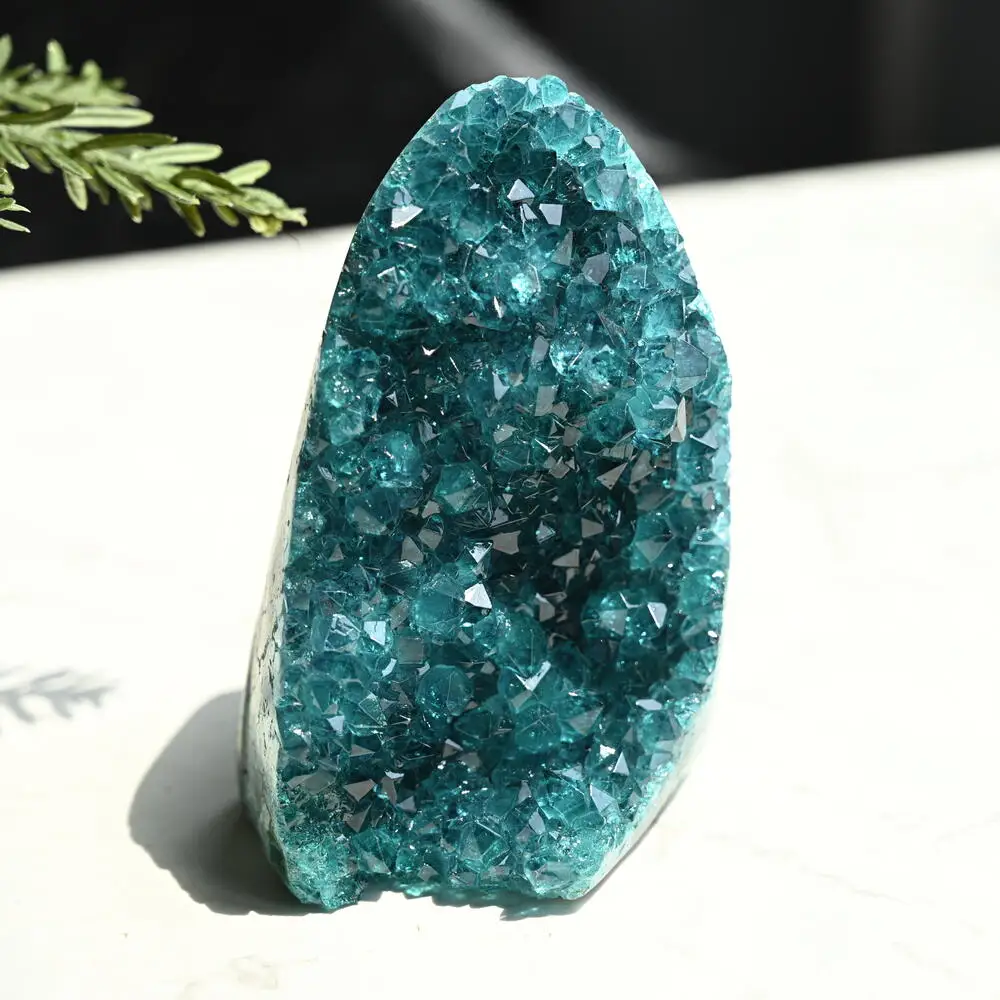 1pc Natural Lake blue Crystal Cluster- Handcrafted Aesthetic Home Decor with Sparkling Starry