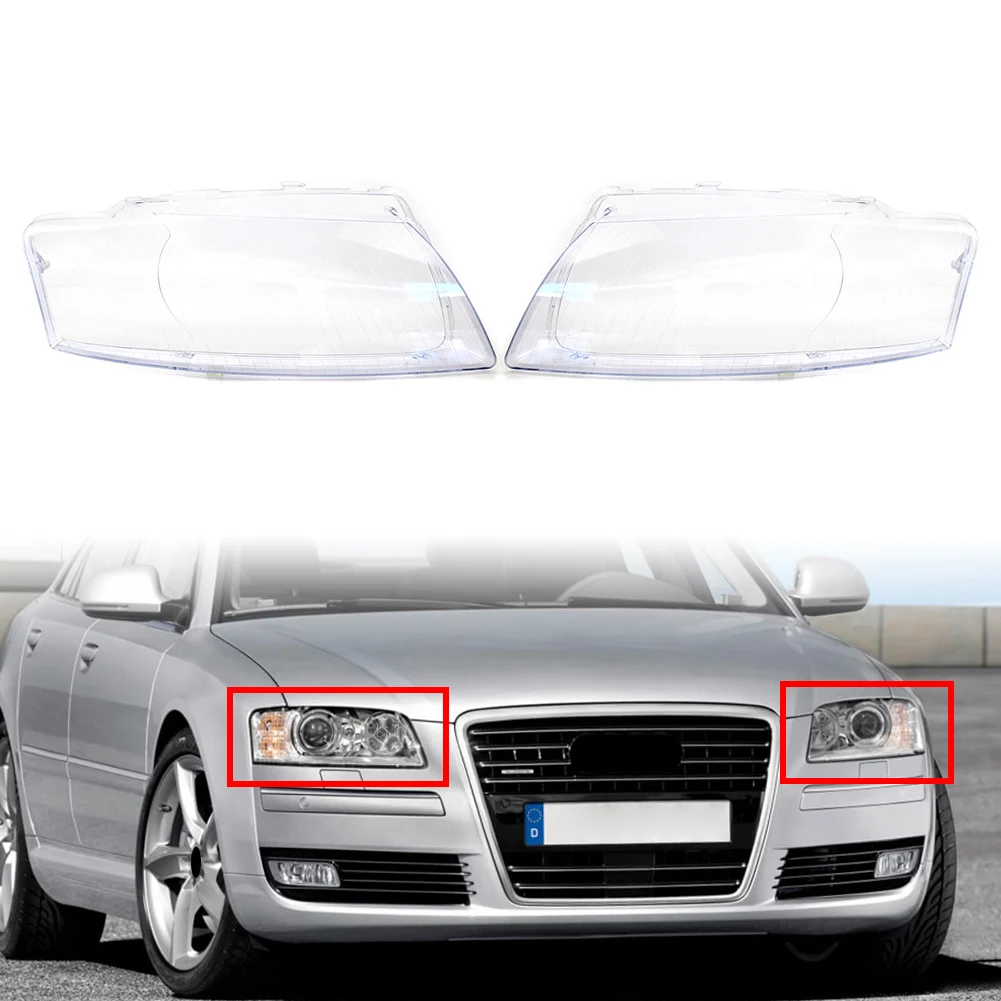 

1 Pair Car Transparent Headlight Headlamp Lens Cover Replacement Parts For Audi A8 D3 2005 2006 2007 2008 2009 2010