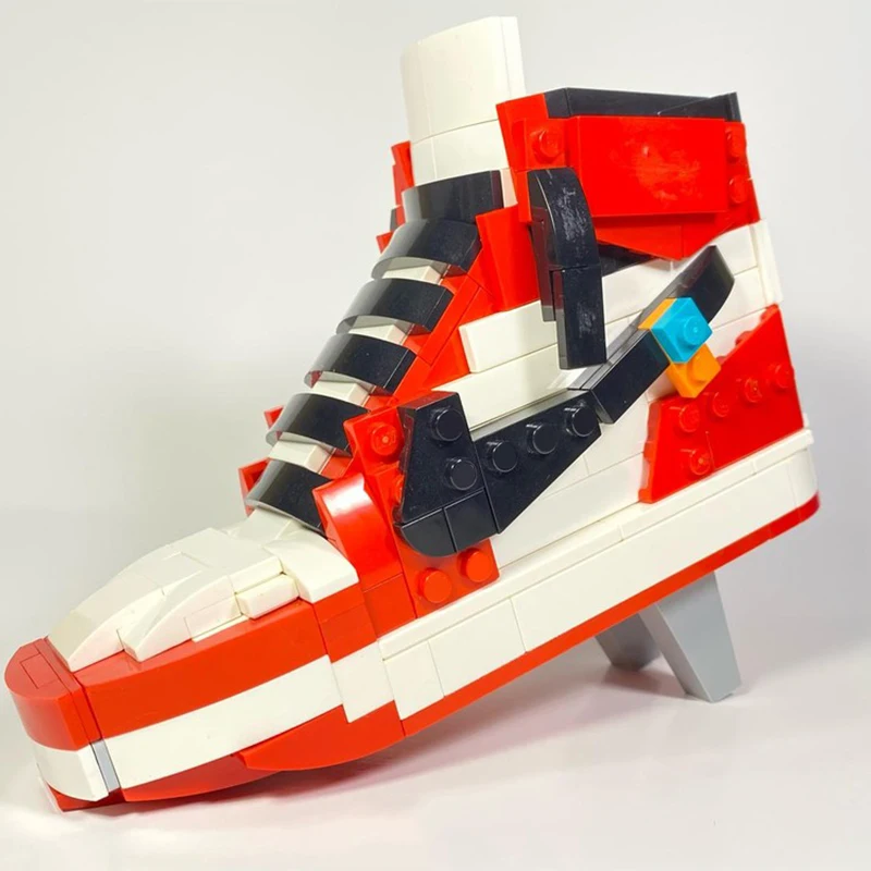 

285pcs MOC Air sneaker Model 1 High x Off-White "Chicago" Building Blocks Christmas Gift Master Series Collector Edition