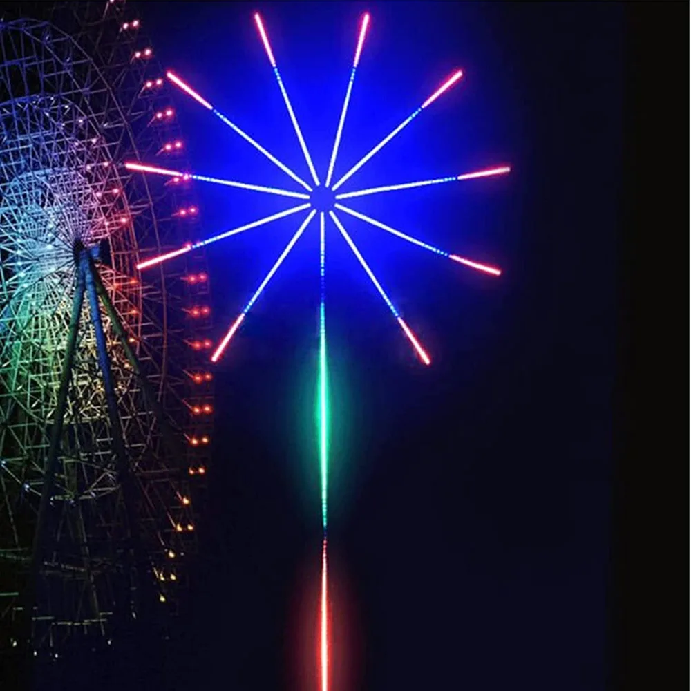 Fogos de artifício led luzes tira controle música rgb meteoro sonho firework lâmpada de parede para o casamento natal aniversário casa sala festa