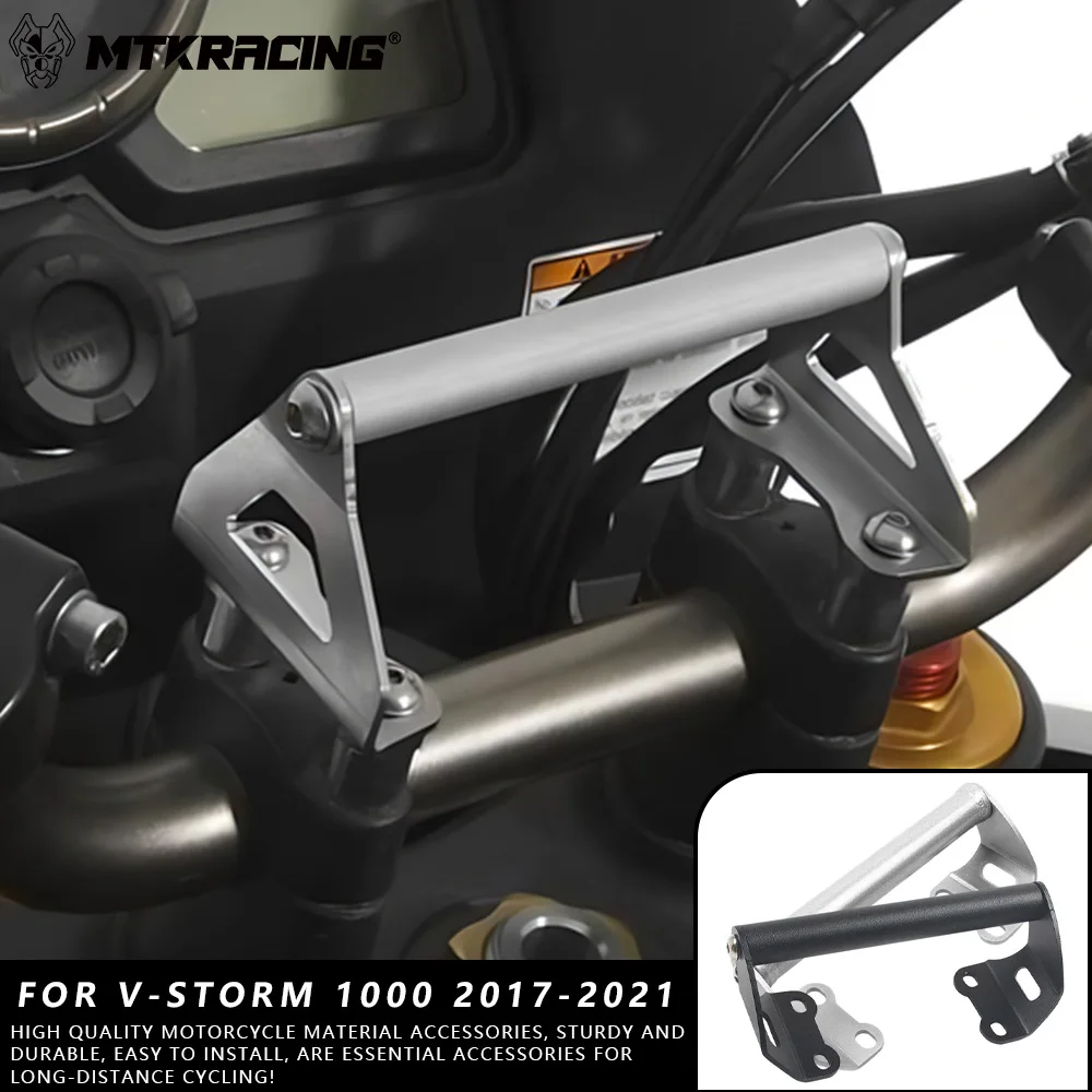 

MTKRACING For SUZUKI V-STORM 1000 2017-2021 Motorcycle GPS Phone Navigation Bracket Front Bar Phone Holder Mount Stan