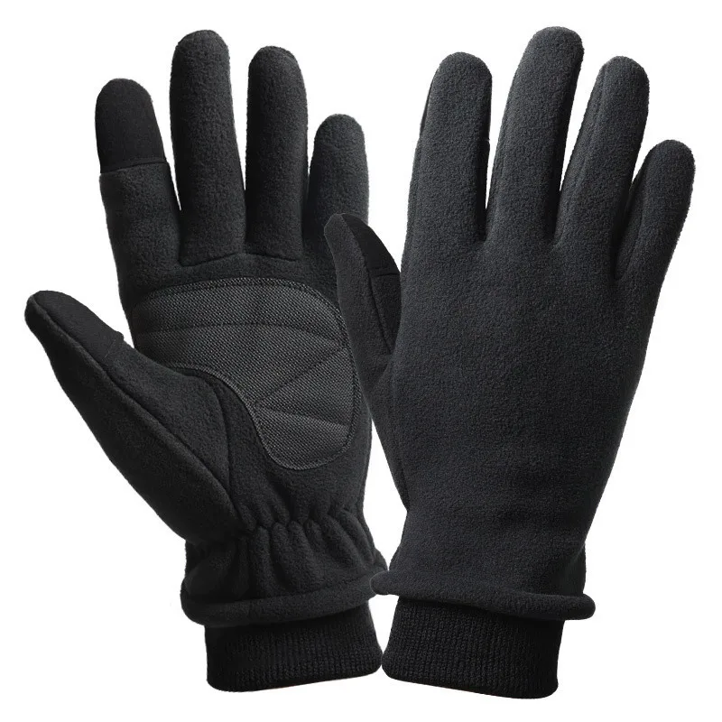 Tactical Sport Warm Double-sided Fleece Touchscreen Anti-chill Water-repellent Cycling Gloves