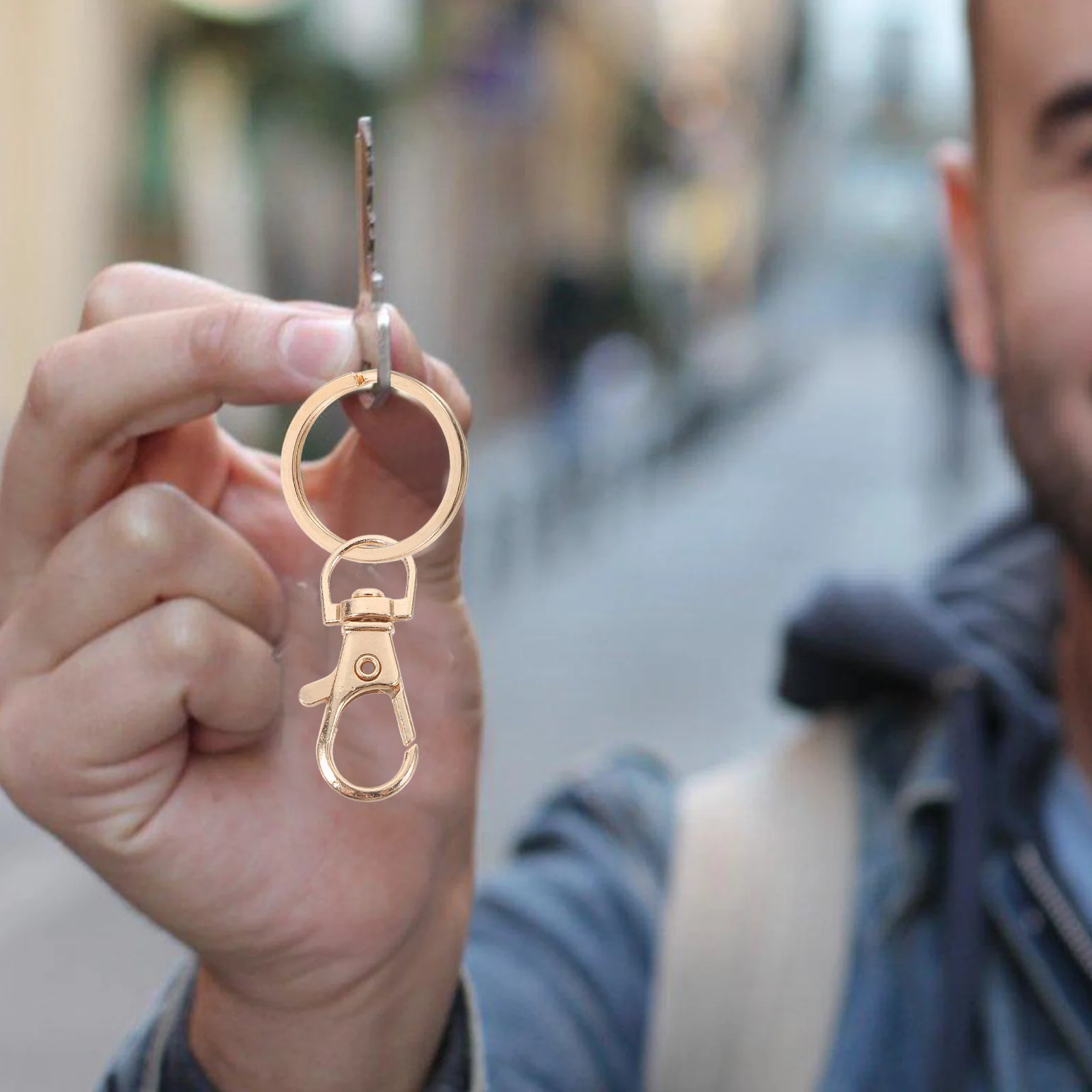 

60pcs Dog Buckle Key Rings Metal Keychain For Car Home Keys Holder Zinc Alloy Diy Keyring Buckles Temporary Tags Dog Collars Pet