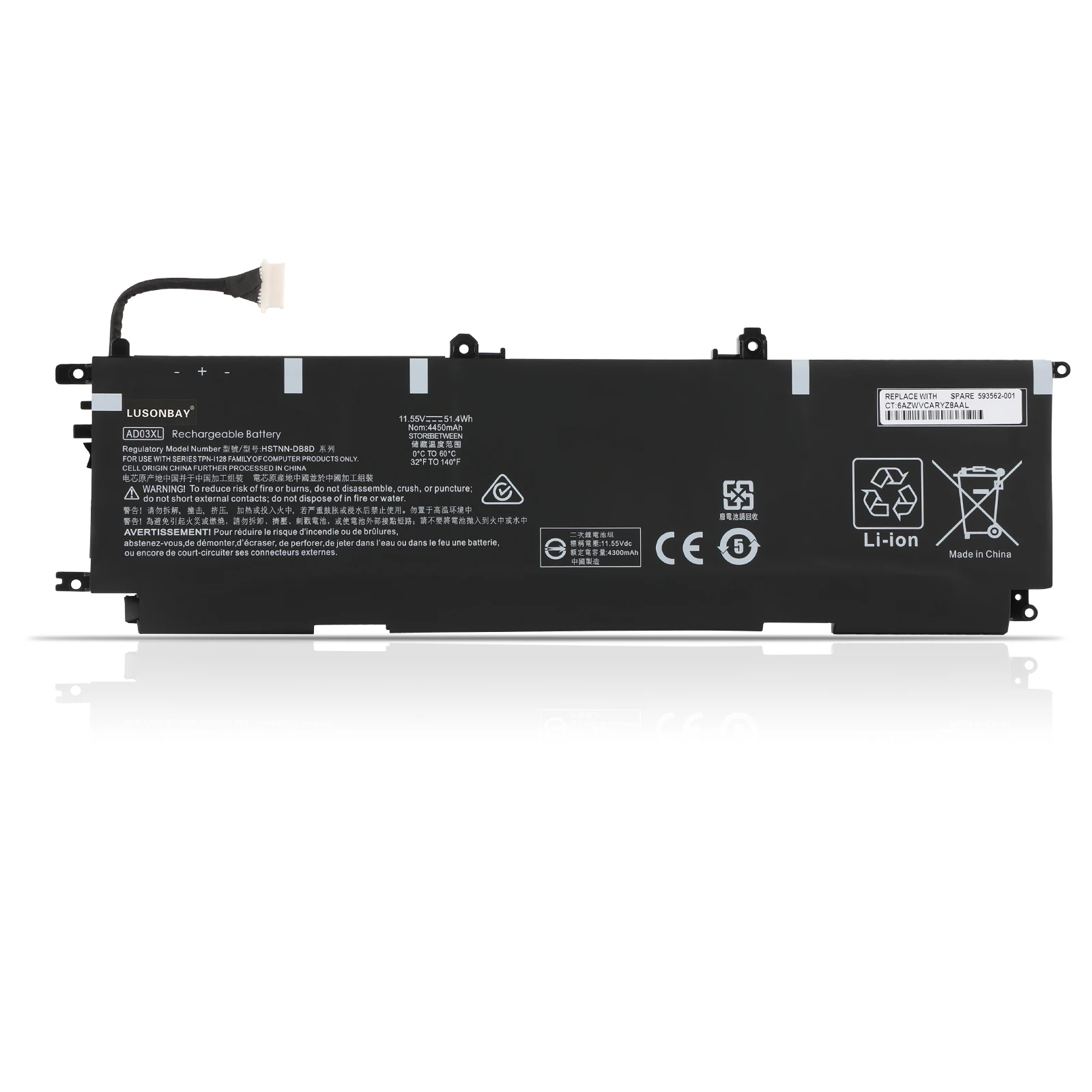 

Аккумулятор для ноутбука LUSONBAY AD03XL ADO3XL 51.4WH для HP Envy 13-AD000 13-AD101TX AD-105TX Series HSTNN-DB8D 921439-855 921409-271