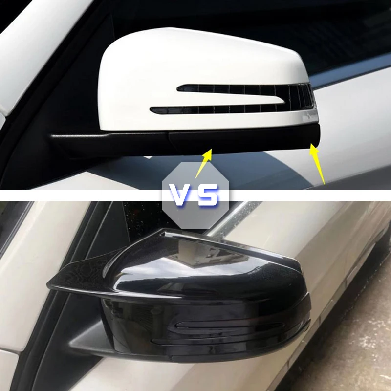 Side Mirror Cap Covers For Mercedes Benz W176 W246 W212 W204 C117 X156 X204 W221 C218 A B C E S CLA GLA GLK Class Black Replace