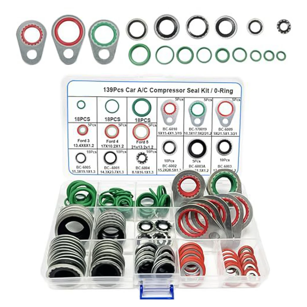 Auto AC Spacers As Shown In The Picture AC O Ring Kit Oil Resistant Material Carbon Steel Construction For AC System Leaks