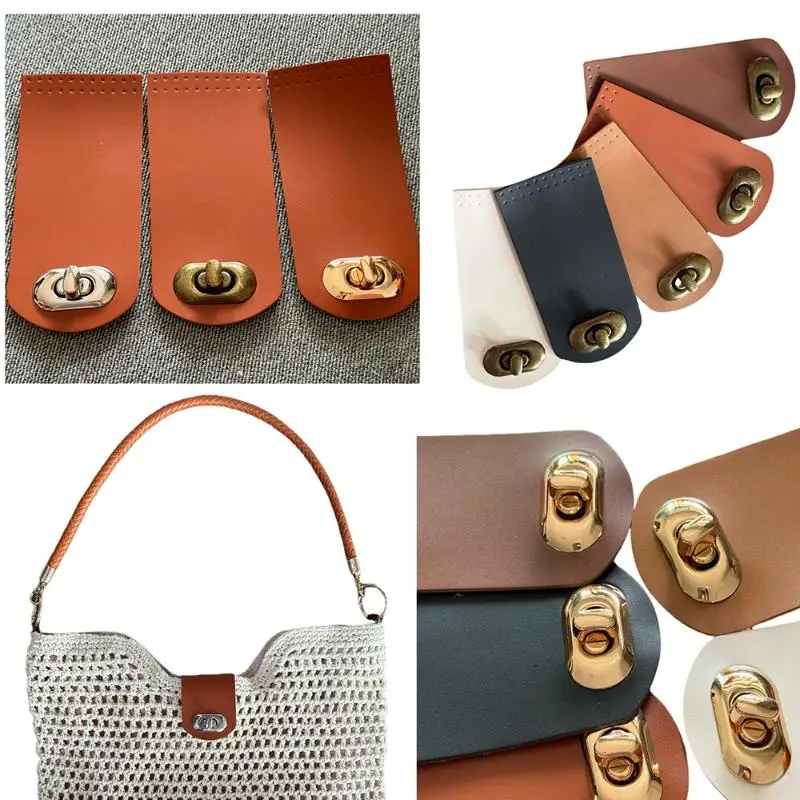 Snap Closure Leather Buckle for Crochet Handbag DIY Purse Secure Sewing Accessory for Handmade Fashion Bags