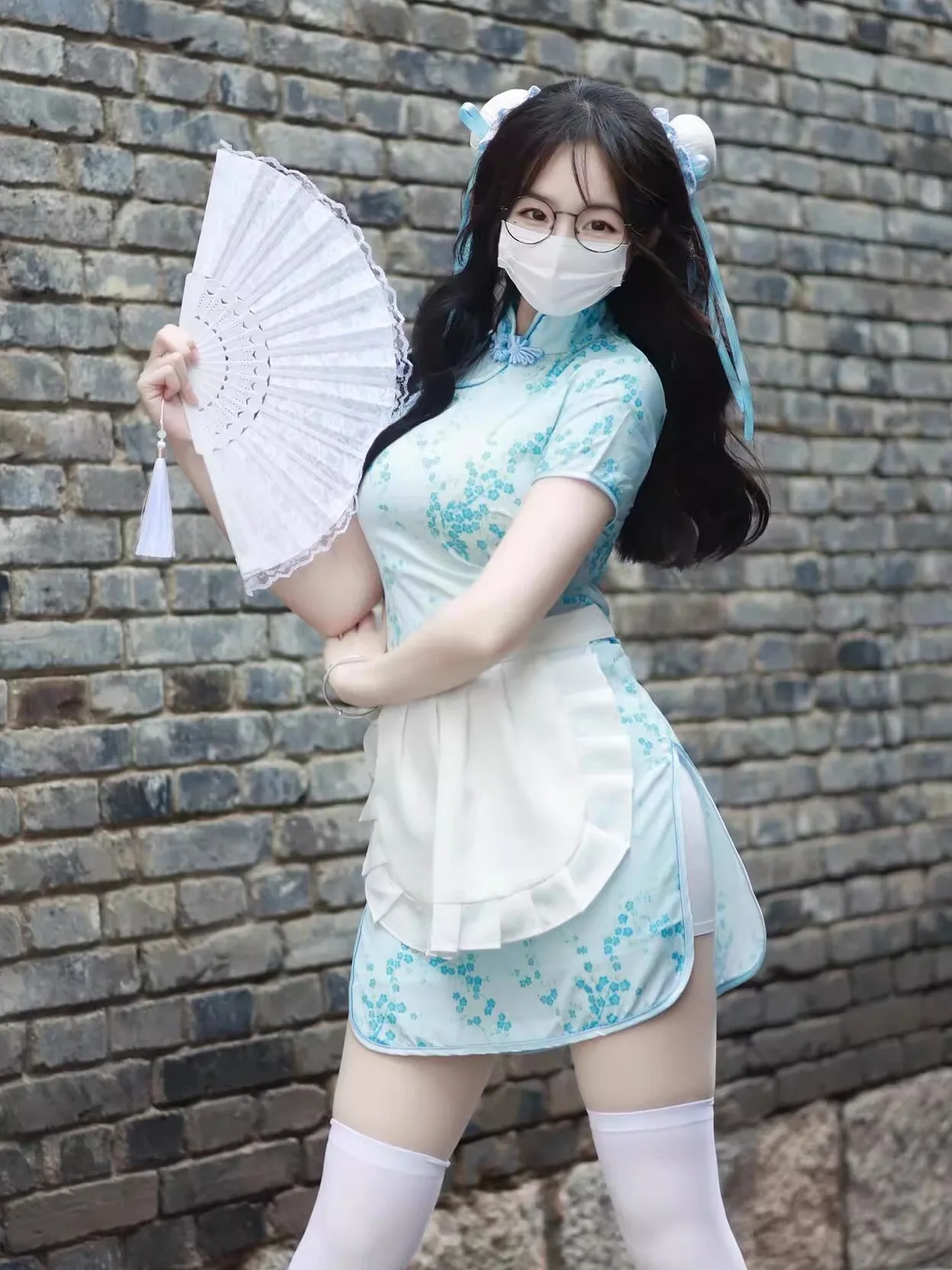 فستان تشيونغسام جديد بالطراز الصيني، زي تنكري للهالوين وعيد الميلاد، تنورة خادمة ناعمة للفتيات، تشيونغسام قصير للارتداء اليومي