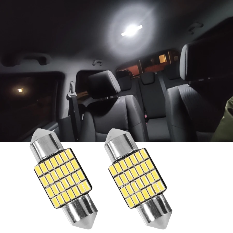 NHAUTP 2Pcs Festoon C5w LED Interior Reading Dome Lamp For Suzuki Ignis Swift Alto Grand Vitara SX4 Jimny Kizashi Pure White 12V