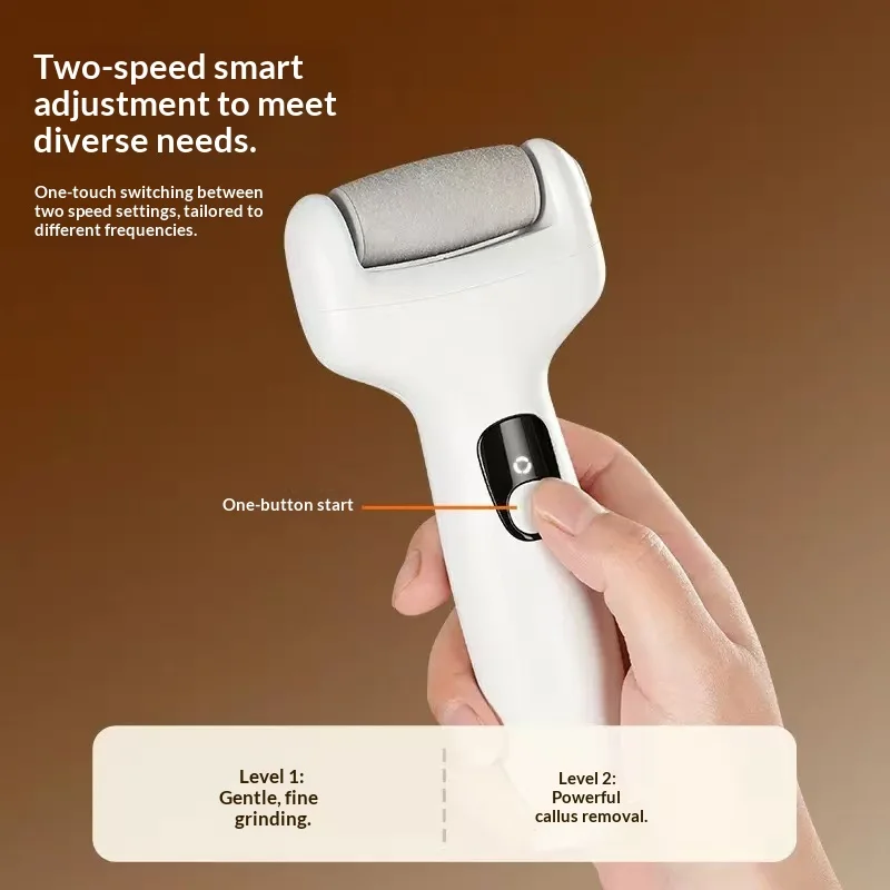 Rechargeable Electric Foot Grinder - USB Powered Callus Remover with Adjustable Speeds, for Men & Women's Pedicure and Self-Care - Detail Angle #03