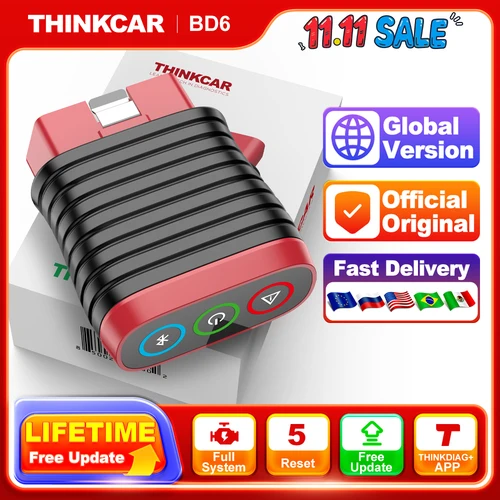 Imagen 1 del producto Escáner THINKCAR BD6 OBD2, sistema completo de aceite de diagnóstico IMMO ETS BLEED, reinicio de freno, vida útil gratuita, todos los coches a través de la aplicación THINKDIAG
