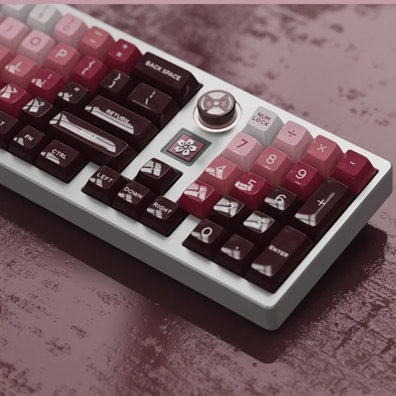 ECHOME JTK HSA ROUGE Keycaps Set Custom Rouge Dual Color Keyboard Caps Glossy Pink Artisan Key Cap for Keyboard Keycap Accessory