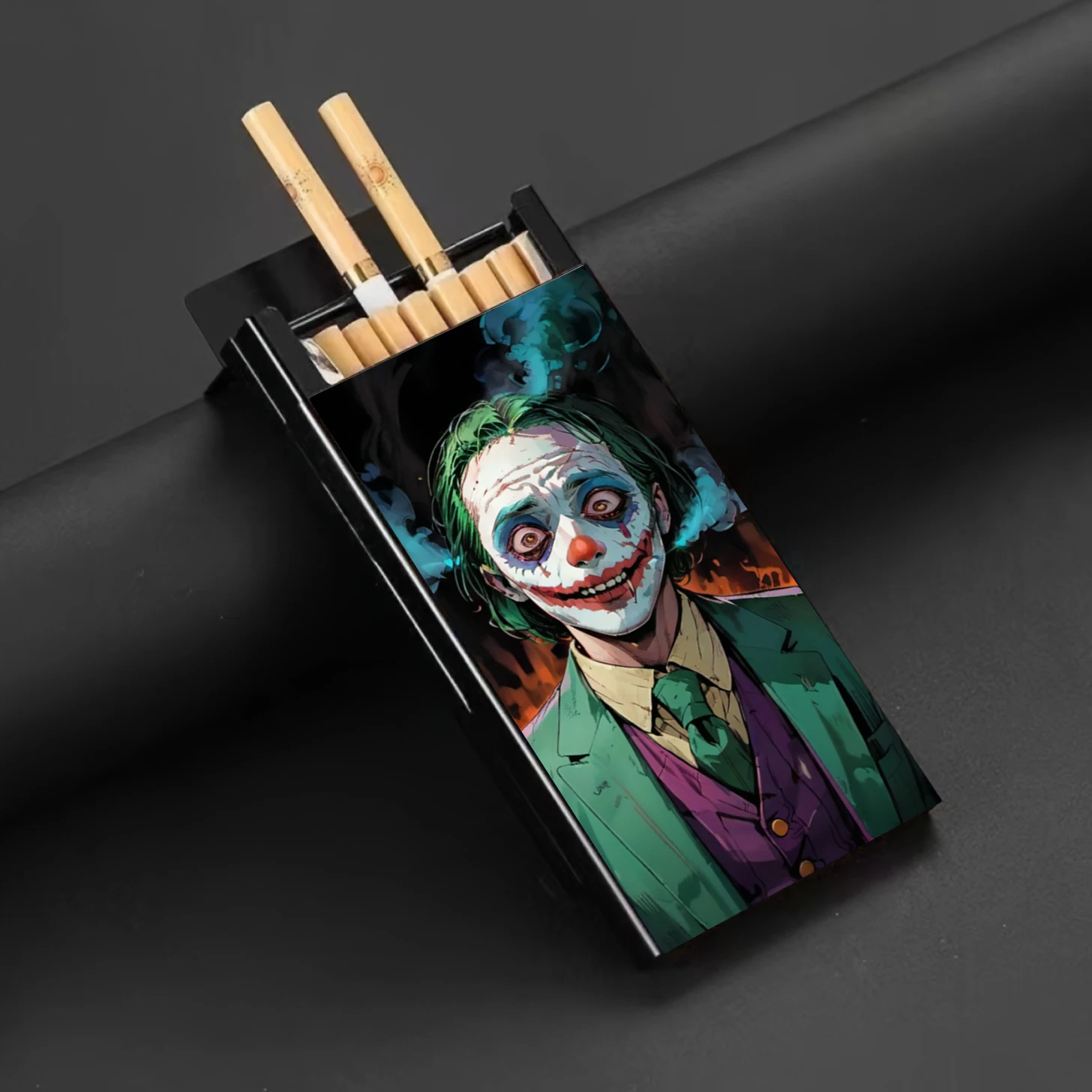 Clown Theme, Exquisite Men's Cigarette Box - Small Birthday or Holiday Gift, Fashionable Men's Metal Cigarette Box