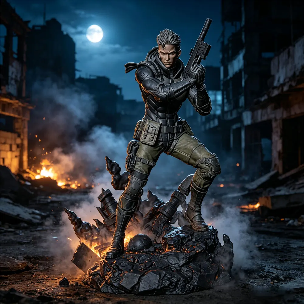 1/24 Desk ornament，Soldier Resin Model Set GK Mini 3D Printed Grey Model Statue, High-Precision Resin Model, Uncolored