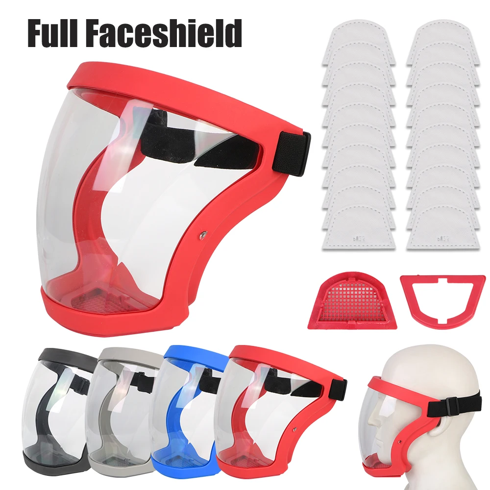 Oil-splash Proof Mask Motorcycle Bicycle Cycling Dusting Mask Full Face Shield With Filters Protection Face Cover Kitchen Tool