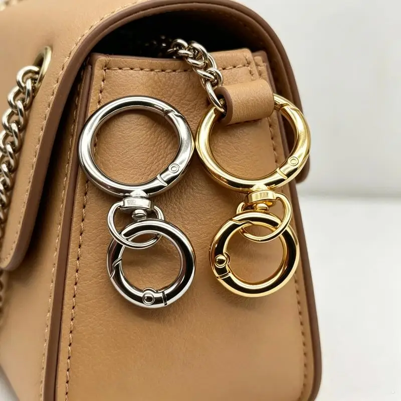 2 Sets Runde Federkarabiner O-Ringe Drehbarer Auslösehaken Metallverschlüsse Schlüsselanhänger für Handtaschen, Lanyards, DIY-Bastelarbeiten – Detail 5