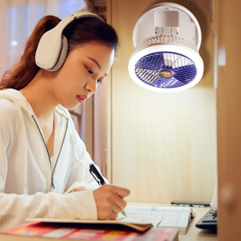 

Складной настольный вентилятор с зарядкой через USB, настенный подвесной потолочный вентилятор со светодиодной подсветкой, 4-скоростной регулируемый вентилятор для домашнего воздушного охлаждения в помещении