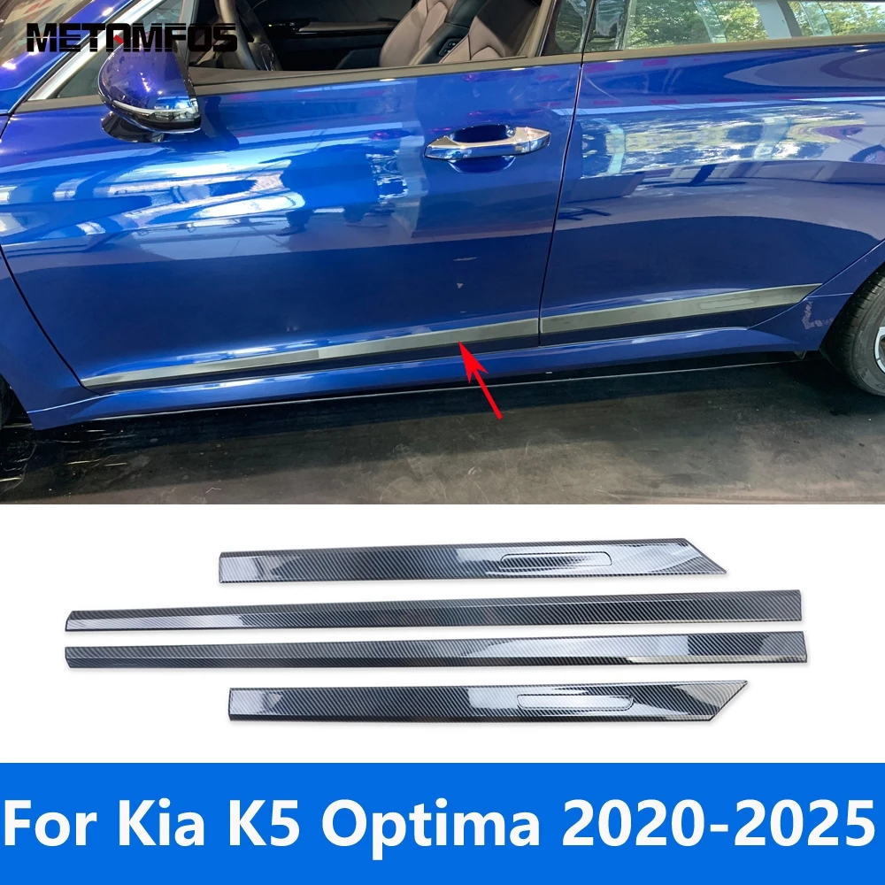 

Боковая полоса двери, накладка на кузов, молдинг, наклейка для Kia K5 Optima 2020-2023 2024 2025, аксессуары из углеродного волокна, Стайлинг автомобиля