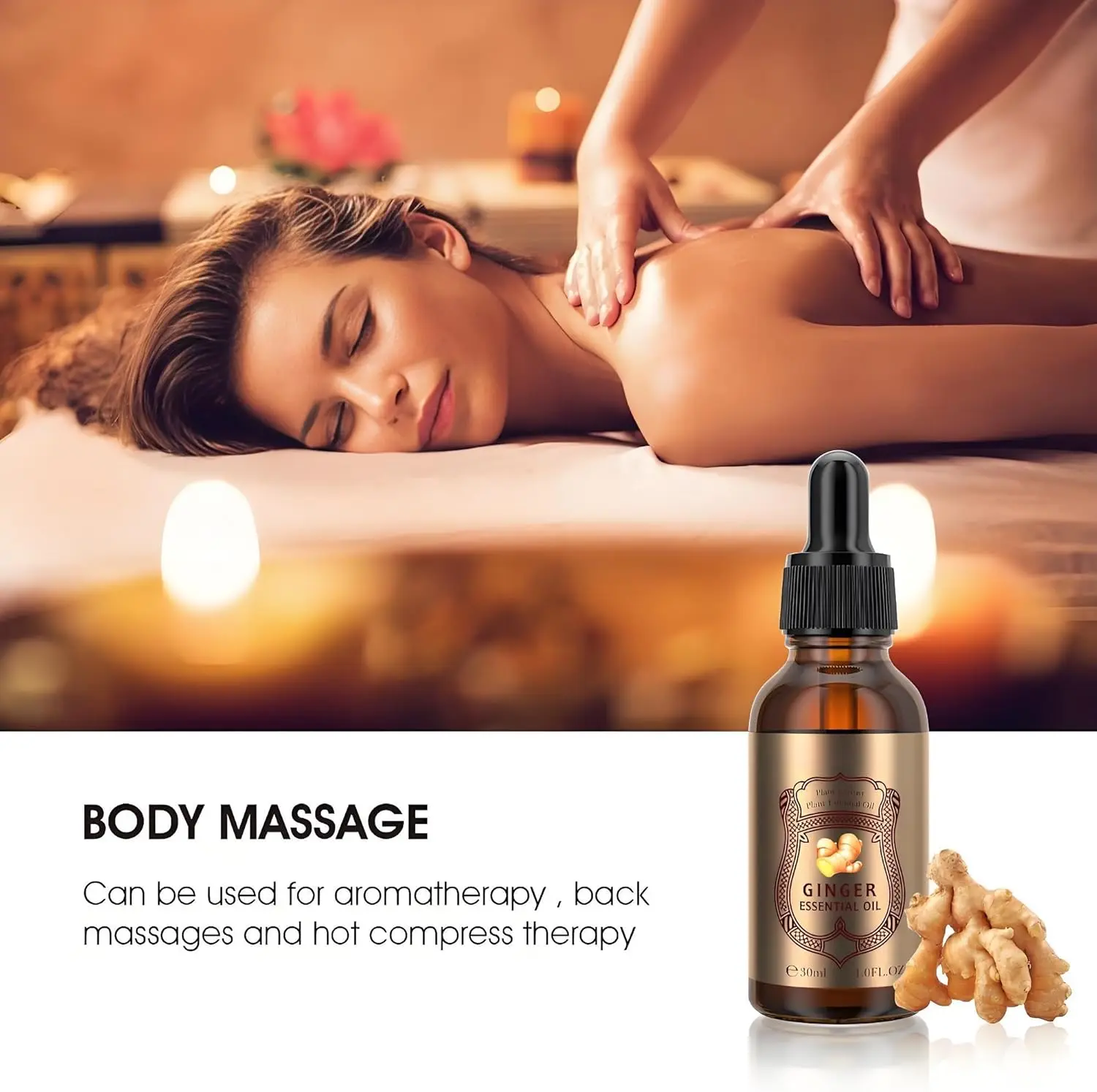 Ätherisches Ingweröl 30 ml – Natürlicher Pflanzenextrakt zur Hauterneuerung, Aromatherapie, Massage und Heißkompressentherapie