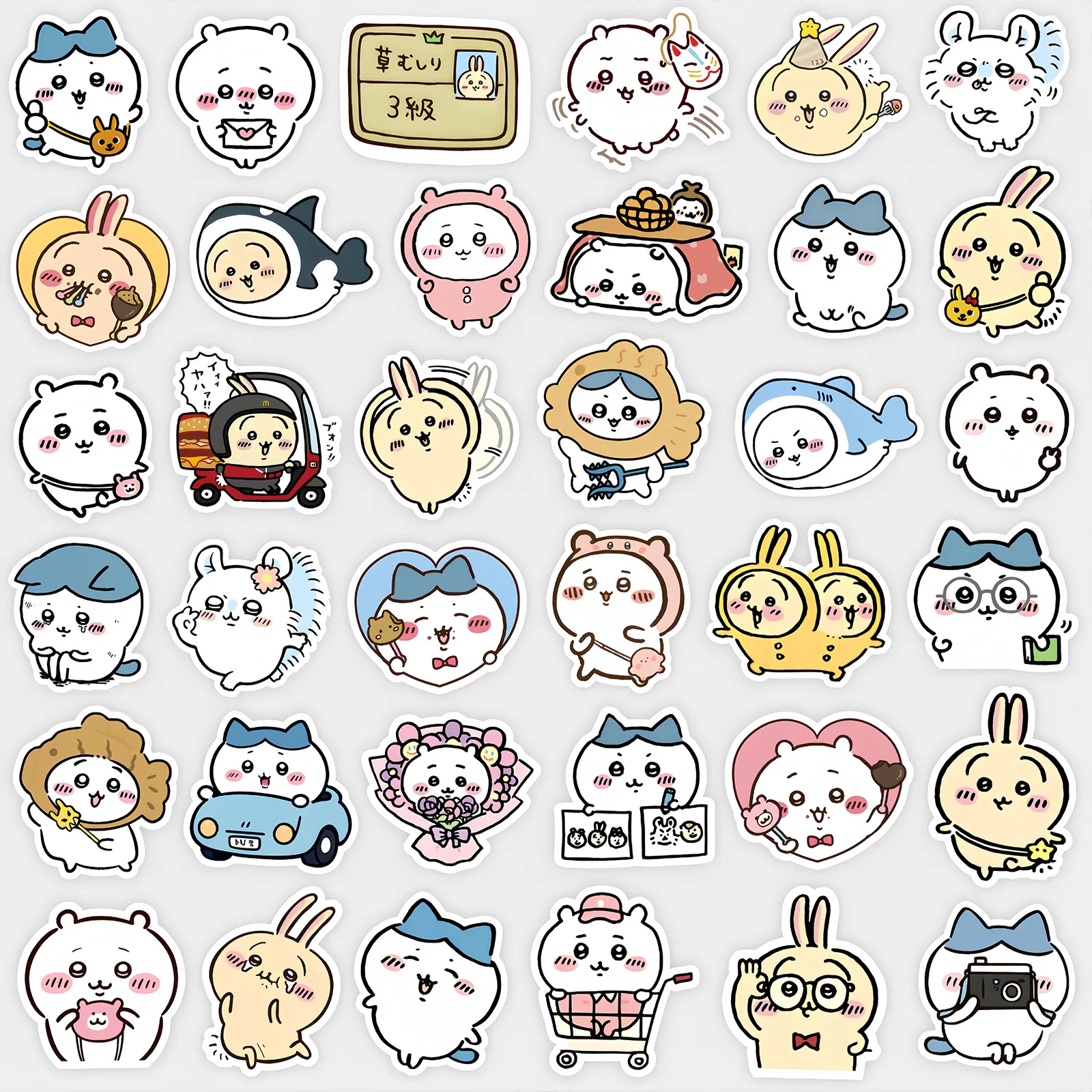 100Pcs/Set kawaii chiikawa Sticker Cartoon Cute Stickers DIY Phone Case Computer Waterproof Decoration Sticker Kids Toys Gift image 4