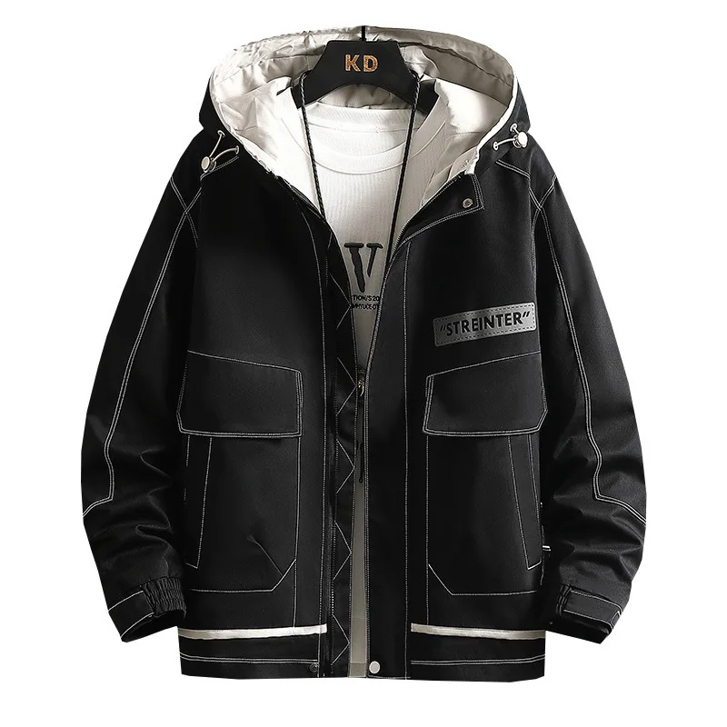 

2026 Spring and Autumn Jacket New Jacket Thin Men's Jacket Hooded Solid Color Top Men's Jacket