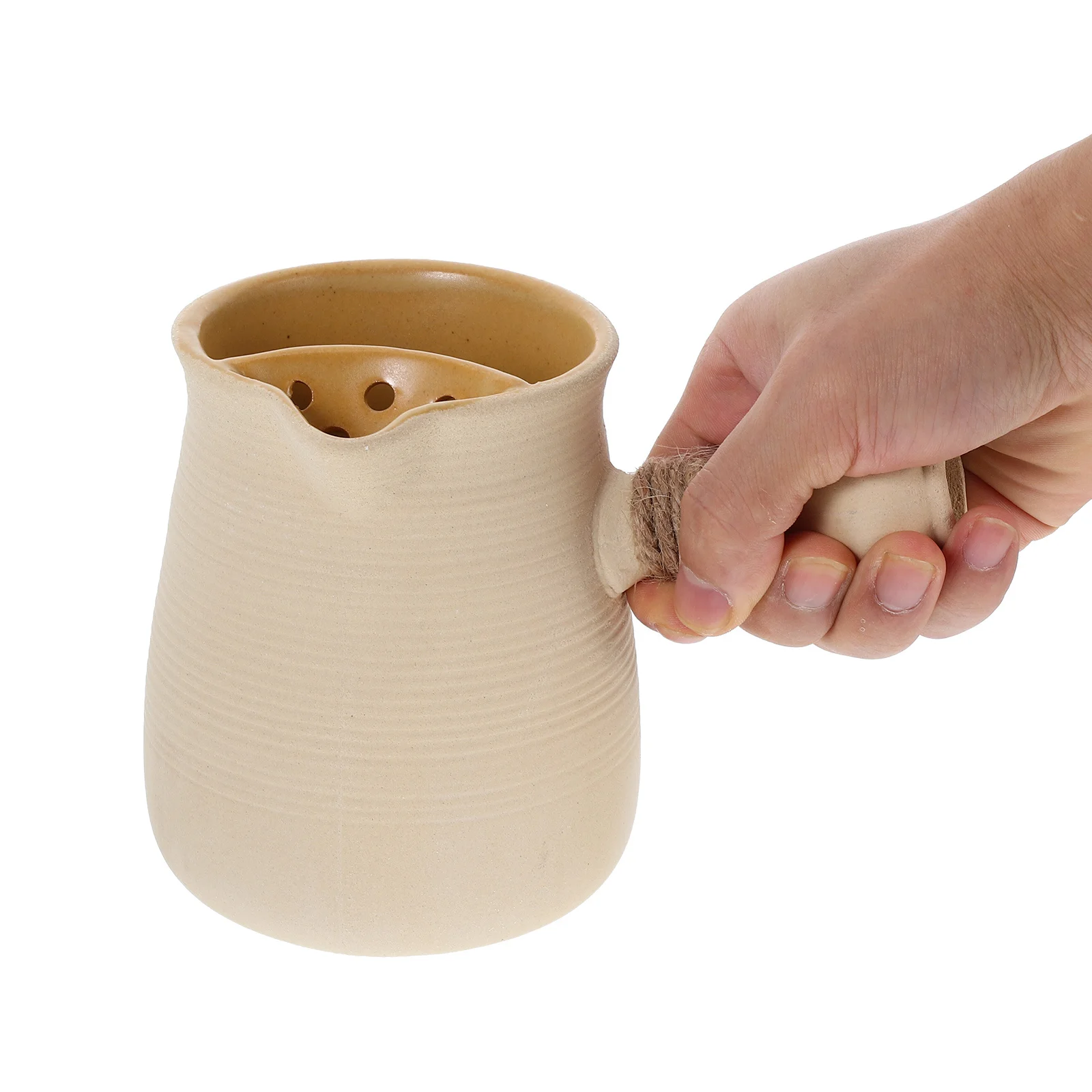 

Rustic Ceramic Large Capacity Stovetop Tea Kettle Heat Resistant Camping Boiling Pot Coffee Soup Outdoor Multifunctional