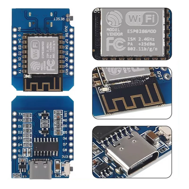 Type-C Micro USB D1 Mini NodeMcu ESP8266 ESP-12F Mini NodeMCU Lua 4M Bytes WiFi Module Wireless WiFi Module for Arduino