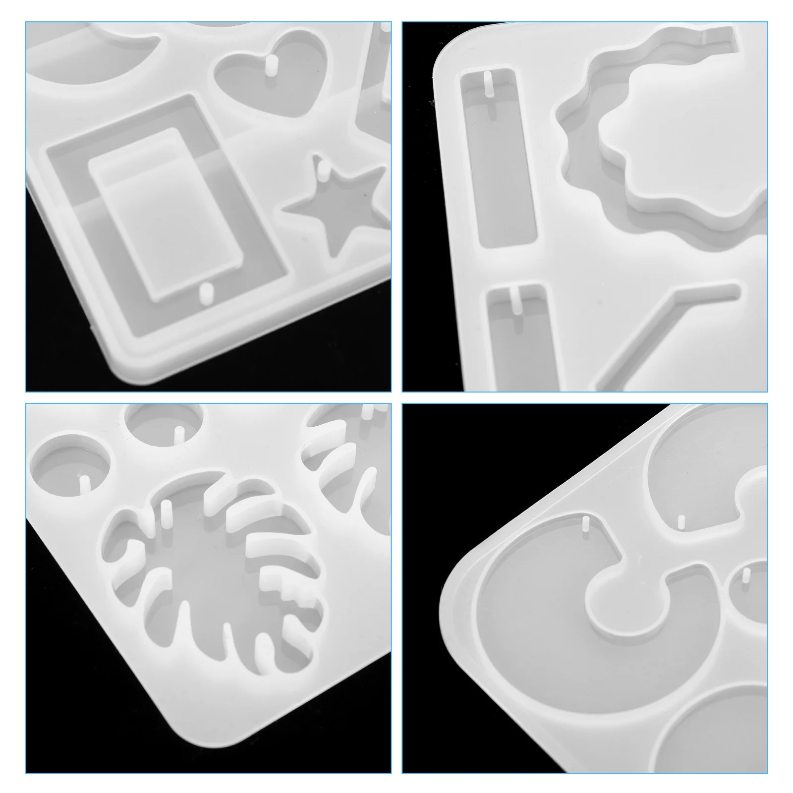 

4 шт., форма для подвески с кристаллами, силиконовые формы для изготовления сережек, DIY ювелирные изделия, подвески, ожерелье из смолы, кулон, инструменты для рукоделия