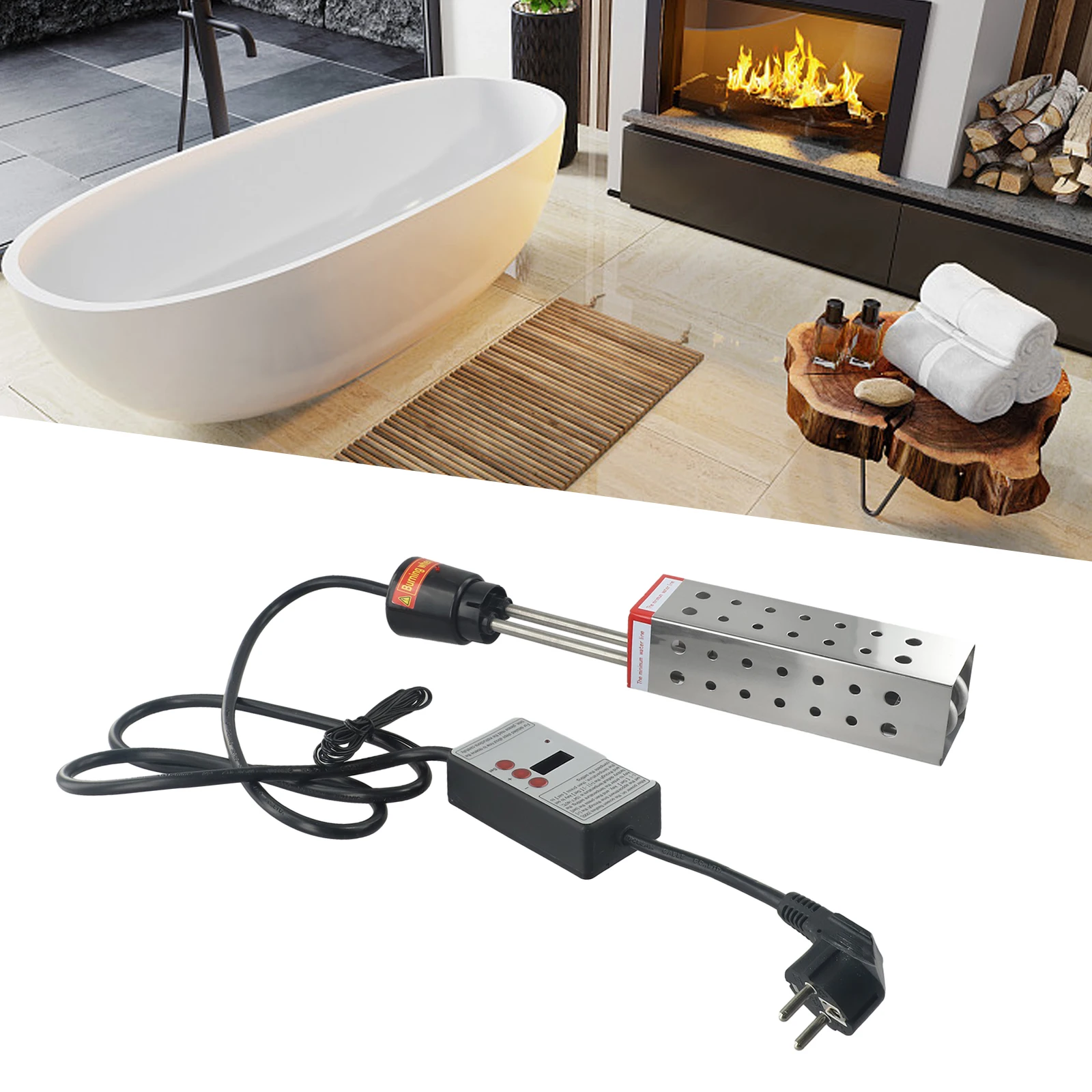 2500W/1500W Electric Heater Boiler Water Heating Elements Portable Immersion Suspension Bathroom Swimming Pool US/EU/UK/AU Plug