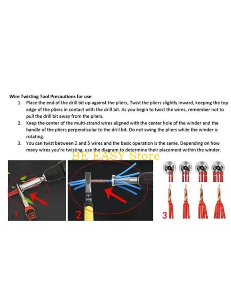 

E28F Universal Wire Twisting Tool Cable Wire Stripper and Twisters Wire Stripping Tool for Electrician Drill Driver Manually